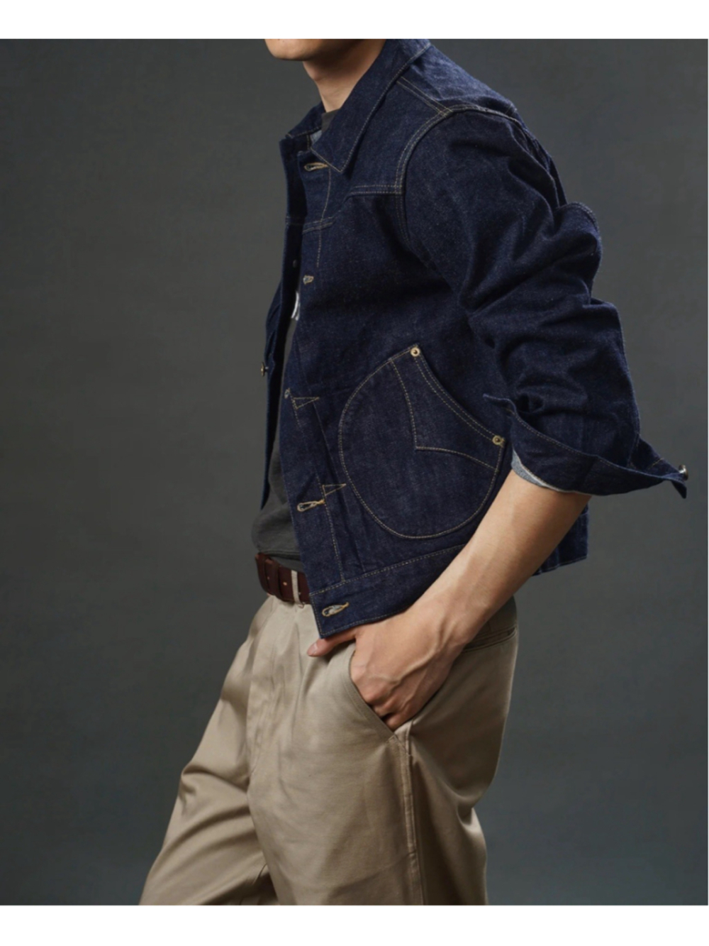 1880 Indigo Dyed 15 oz Selvedge Denim Jacket Annual Ring - Picture 4 of 11